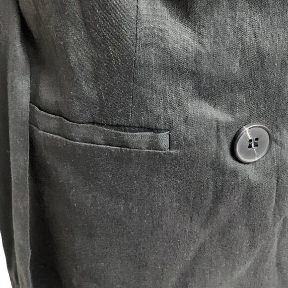 Jason Wu Black Linen Blend Double Breasted Peak Lapel‎ Blazer Dress - Picture 8 of 11